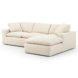 Sadie Modern Cream Performance 2 Piece Sectional - Right Arm Facing - 106&quot;W