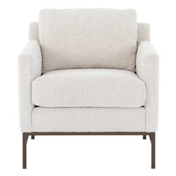 Lilian Industrial Off White Performance Boucle Bronze Iron Frame Arm Chair