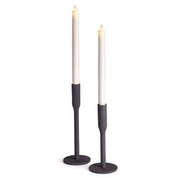 Elon Modern Classic Black Metal Candle Holder - Set of 2