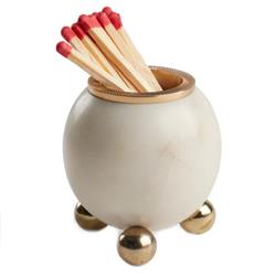 Kyng Modern Classic White Marble Brass Base Match Striker