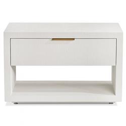 Montaigne Modern Classic White Upholstered Wood Nightstand