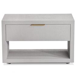 Montaigne Modern Classic Grey Upholstered Wood Nightstand