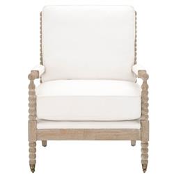 Charlize Modern Classic White Performance Oak Wood Club Arm Chair