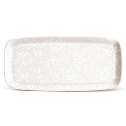 L'Objet Alchimie Modern Reactive White Earthenware Rectangular Platter - Small
