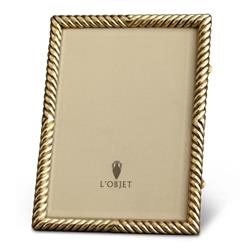L'Objet Deco Twist Hollywood Gold Plated Beveled Glass Photo Frame - 4x6