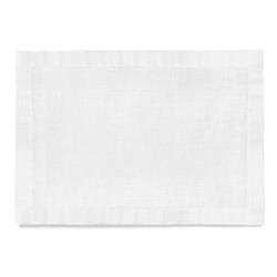 L&#39;Objet Sateen Modern Classic White Linen Placemats - Set of 4