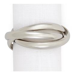 L&#39;Objet Three Ring Modern Classic Platinum Plated Napkin Ring - Set of 4