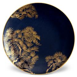 L'Objet Zen Bonsai Modern Classic Blue Porcelain Dessert Plate - Set of 4