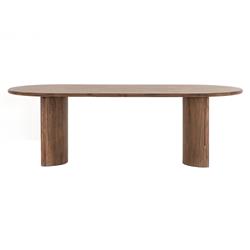Paris Rustic Lodge Brown Acacia Wood Oval Dining Table - 94&quot;