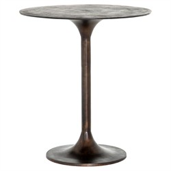Mona Industrial Loft Antique Rust Aluminum Counter Table- 32&quot; W