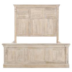 Melany French Country Natural White Wash Mango Wooden Bed - Queen