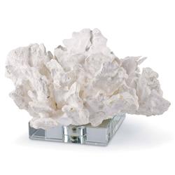 Coastal Beach White Resin Clear Base Decorative Coral Sculpture