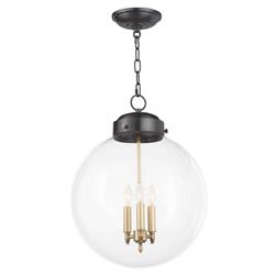 Globe French Glass Oil Rubbed Bronze Steel Pendant