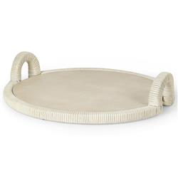 Palecek Bermuda Coastal Beige Faux Shagreen Serving Tray