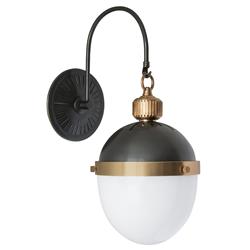 Otis Industrial Black Steel Natural Brass Accent Armed Sconce
