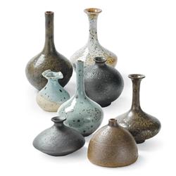 Porcelain Natural Brown Ceramic Bud Vase -Set of 8