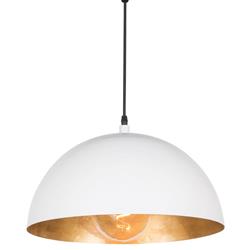 Sigmund Industrial Loft White Steel Gold Interior Pendant - Small