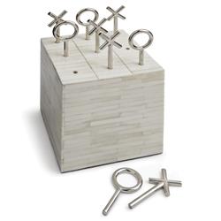 Tic Tac Toe Modern Classic Natural White Bone Block Game Set
