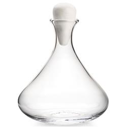 Simon Pearce Vintner Modern Clear Glass Wine Decanter with Marble Stopper