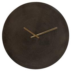 Elora Industrial Loft Black Aluminum Round Wall Clock - Small