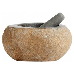 Emily Industrial Loft Brown Riverstone Mortar and Pestle