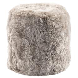 Brody Modern Classic Grey Short Wool Pouf