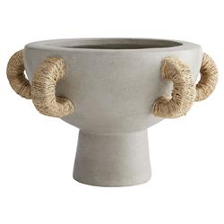 Clyde Coastal Beach Abaca-Wrapped Gray Terracotta Centerpiece