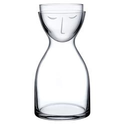 Mr. & Mrs. Modern Classic Clear Crystal Night Water Carafe Set - Small