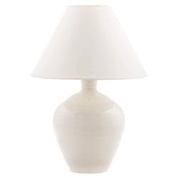 Simon Pearce Belmont Modern Empire Shade Crackle White Pottery Table Lamp