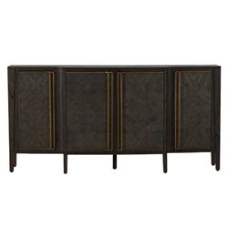 Fitzgerald Modern Classic Dark Brown Burl Wood Brass Sideboard