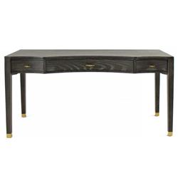 Nathan Modern Classic Dark Gray Cerused Oak Wood Desk