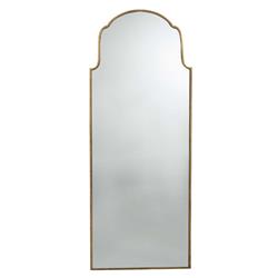Pauline French Country Gold Iron Arched Frame Floor Mirror