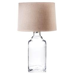 Simon Pearce Woodbury Modern Barrel Shade Clear Glass Table Lamp