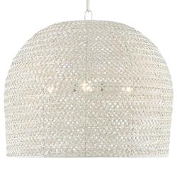 Athel Coastal Beach White Woven Iron Chandelier - Medium