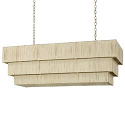 Palecek Everly Coastal Beach Natural Abaca Rope Shaded Chandelier