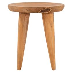 Zada Global Bazaar Natural Teak Wood Round Outdoor Side End Table