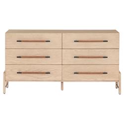 Matthew 6 Drawer Modern Classic Brown Wood Dresser