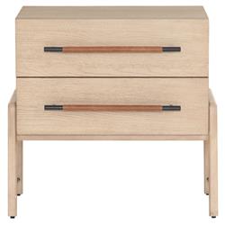 Matthew Modern Classic Brown Wood 2 Drawer Nightstand