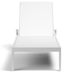 Jace Industrial White Sling Outdoor Chaise Lounge