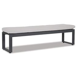 Finn Mid Century Grey Sunbrella Outdoor Dining Bench