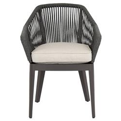 Levi Coastal Grey Aluminum White Sunbrella Outdoor Dining Chair