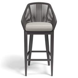 Levi Coastal Grey Performance Charcoal Grey Aluminum Outdoor Bar Stool