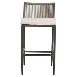 Aurora Mid Century Ash Cushion Graphite Aluminum Outdoor Counter Stool