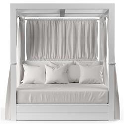 Roman Industrial Loft White Aluminum Resort Outdoor Daybed - King