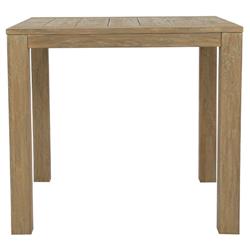 Amina Coastal Natural Teak Wood Square Outdoor Side End Table