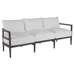 Santa Barbara White Performance Grey Aluminum Outdoor Sofa - 86.62&quot;W