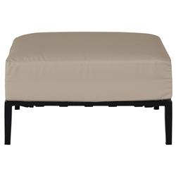 Havana Beige Sunbrella Cushion Black Frame Cane Square Outdoor Ottoman
