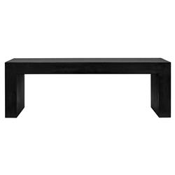Leilani Industrial Loft Black Concrete Outdoor Bench