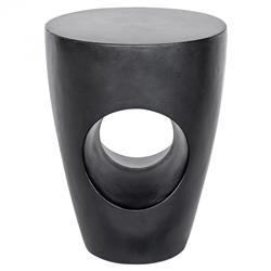 Ayaan Modern Classic Black Concrete Round Outdoor Stool