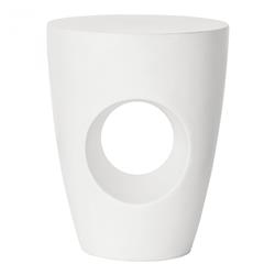 Ayaan Modern Classic White Concrete Round Outdoor Stool